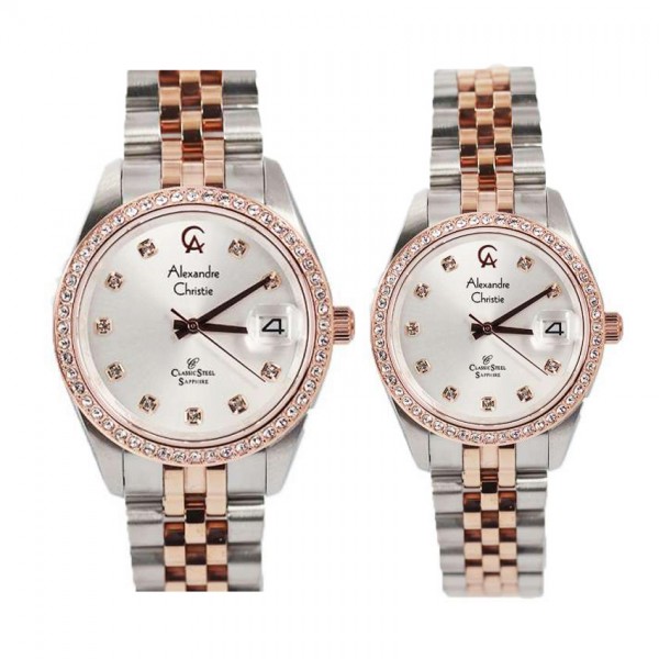 Alexandre christie AC 5012 Silver Rosegold White Couple Alexandre christie AC 5012 Silver Rosegold White Couple